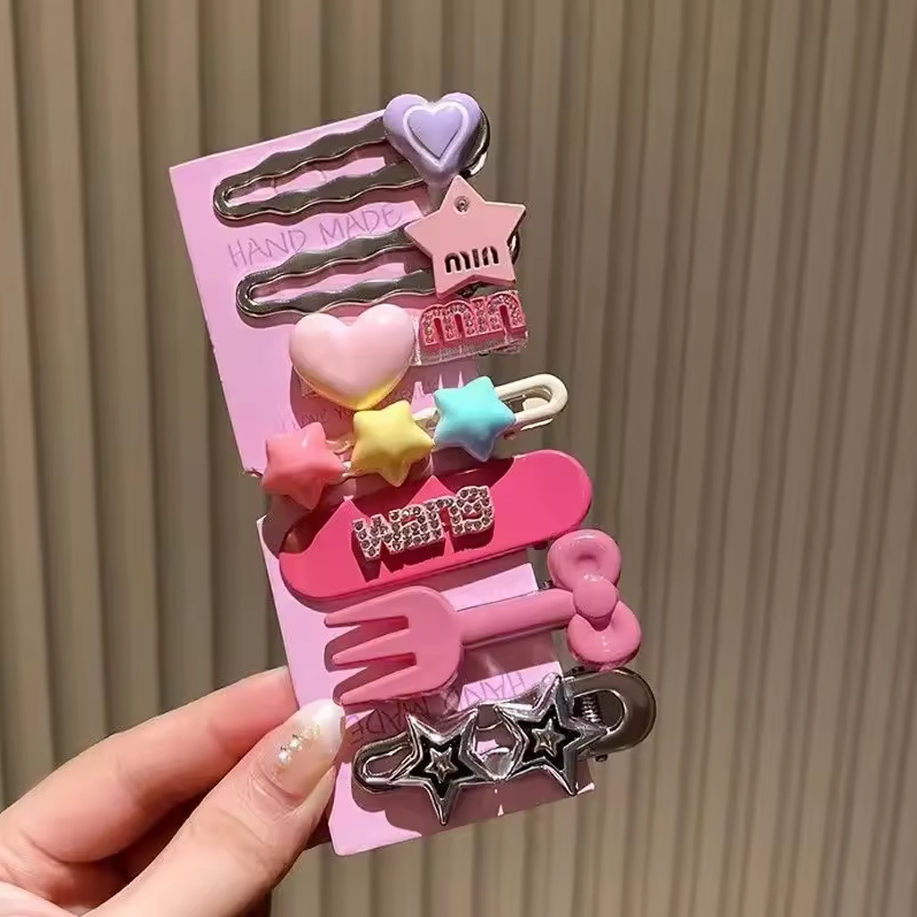 MKL กิ๊บติดผมผู้หญิง Y2K / ชุดกิ๊บติดผมน่ารัก / เครื่องประดับผมสไตล์เกาหลี / กิ๊บติดผมน่ารัก 7 ชิ้น 