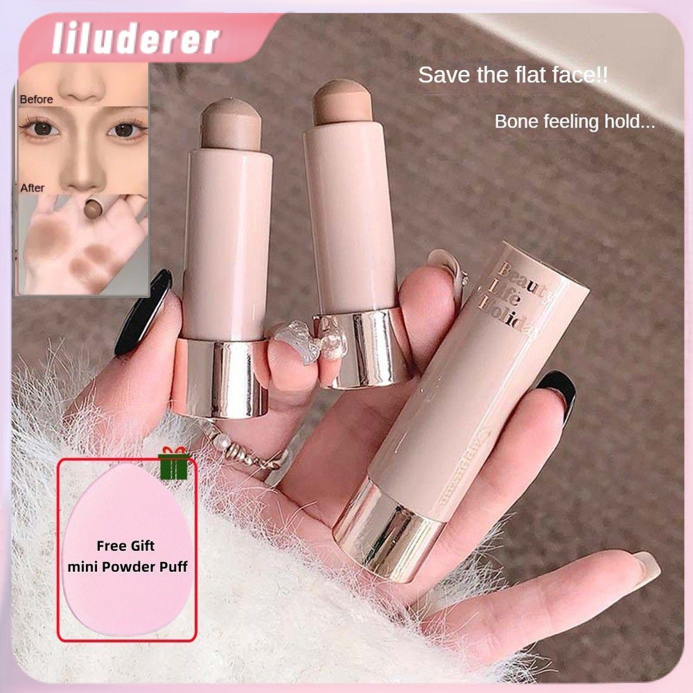 [ของขวัญฟรี] Cappuvini Contouring Stick Matte Natural Three-dimensional Contour Stick Concealer Mois