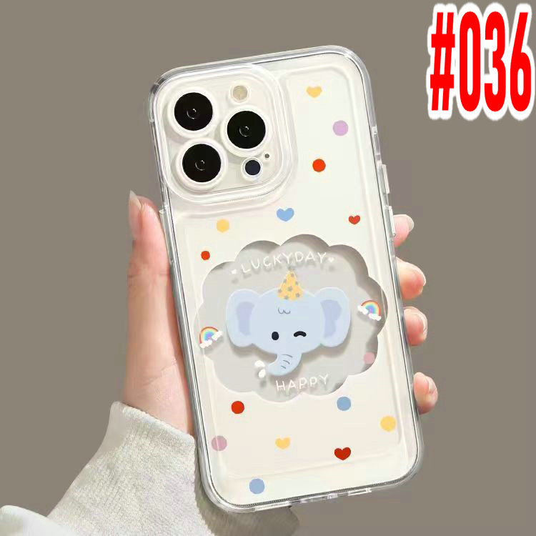 HL| เคส สำหรับ OPPO A3X A3 A5 Pro A18 A38 A58 A60 A91 A93 A94 2020 F1S F3 Lite F5 Youth F7 F9 F11 Pro การ์ตูนน่ารักคู่รักกลวงช้างใสเคสโทรศัพท์นุ่ม - รูปที่ 2