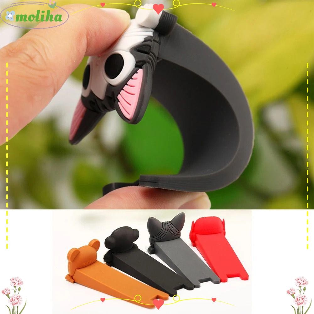 MOLIHA Wedges Door Jam, การ์ตูนShock Absorbent Door Stopper, ด้านหลัง Retainer ซิลิโคน Anti-collision Stopper