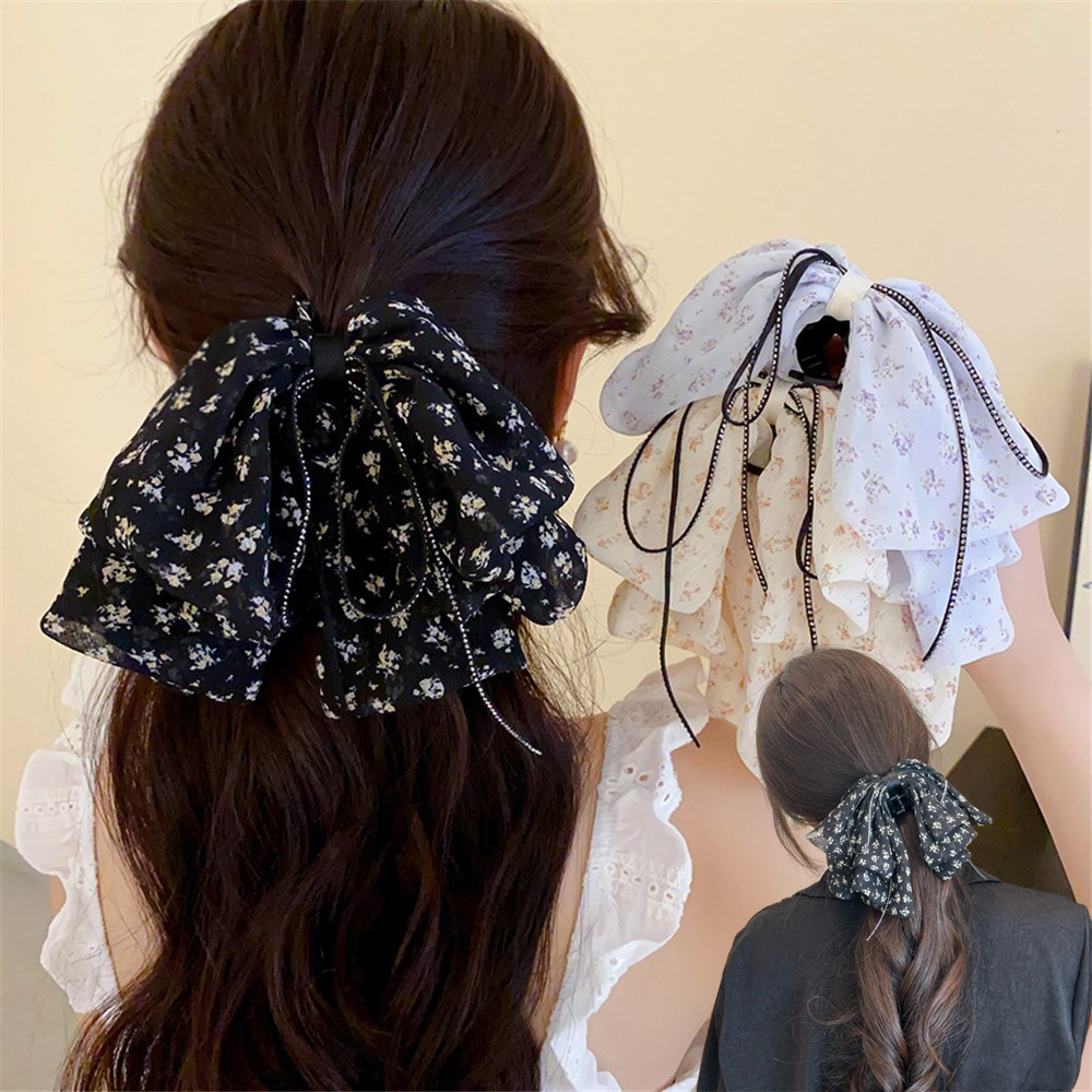 กิ๊บผ้าตาข่ายดอกไม้โบว์สำหรับสาวๆ พร้อมคลิปฉลาด ตกแต่งผมสไตล์แฟชั่น