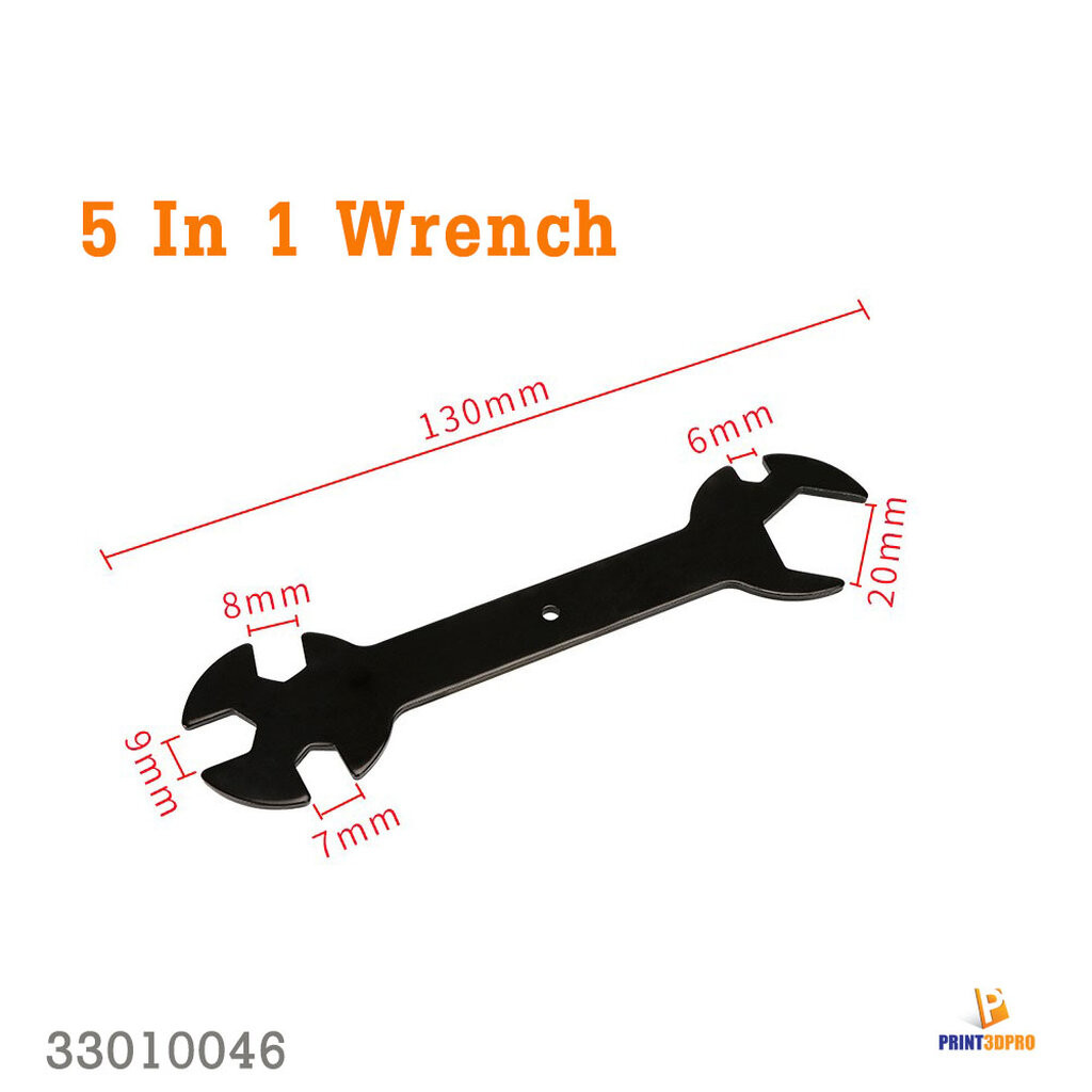 3D part 5 In 1 Wrench Steel Spanner ประแจ 5 ใน 1 tool