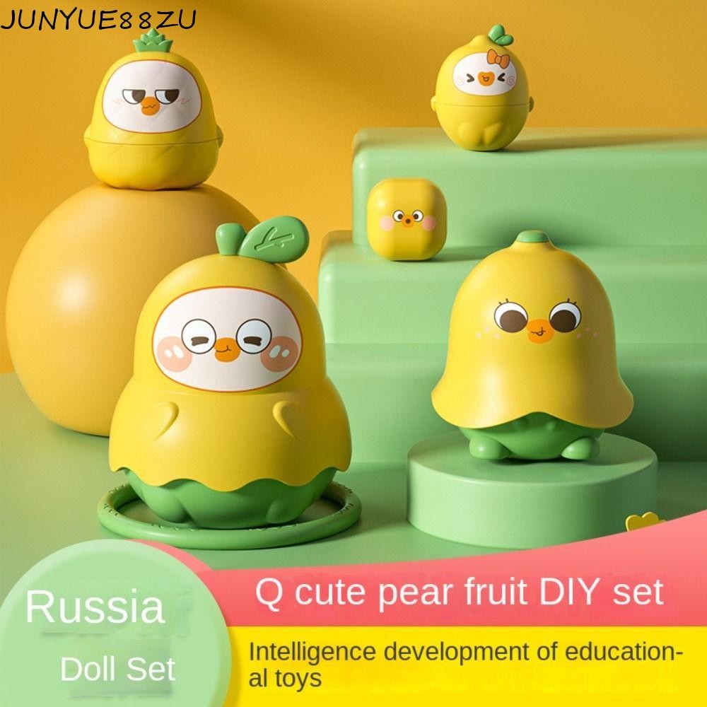 JUNYUE88ZU Duck Pear Set Doll, Diy Concept of Size ตุ๊กตารัสเซีย, Early Education 5th Floor Q Cute F