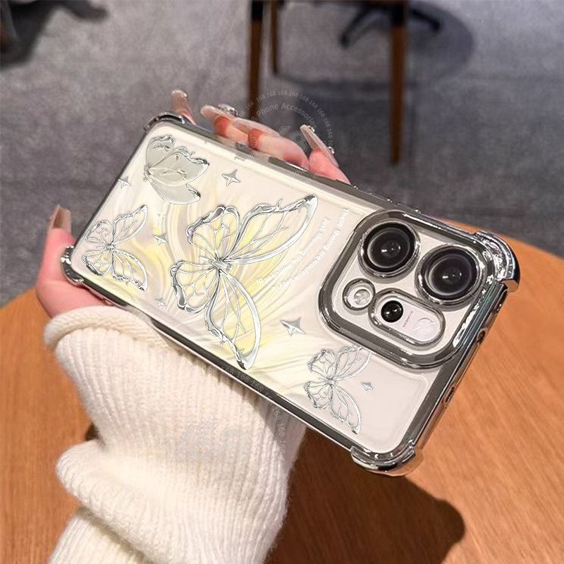 เคส OPPO Reno 14 14F 15 15F 5G เคส OPPO Reno 14 15 Pro Max 5G Case เคสน่ารักสีม่วงผีเสื้อดอกไม้ใสเยลลี่นุ่มกันกระแทกพร้อมเลนส์ป้องกันกล้องถุงลมนิรภัยหนาหรูหรากรณีสําหรับเด็กผู้หญิงผู้หญิง ราคา ถูกที่สุด ดีลบีเคเค แกลเลอรีภาพที่ 9