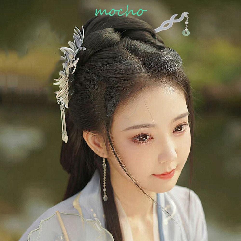 Mocho ผู้หญิง Hairpins Acetate สําหรับสาวหวานดอกไม้ Pendent พู่แฟชั่น Headwear จีนผมส้อม