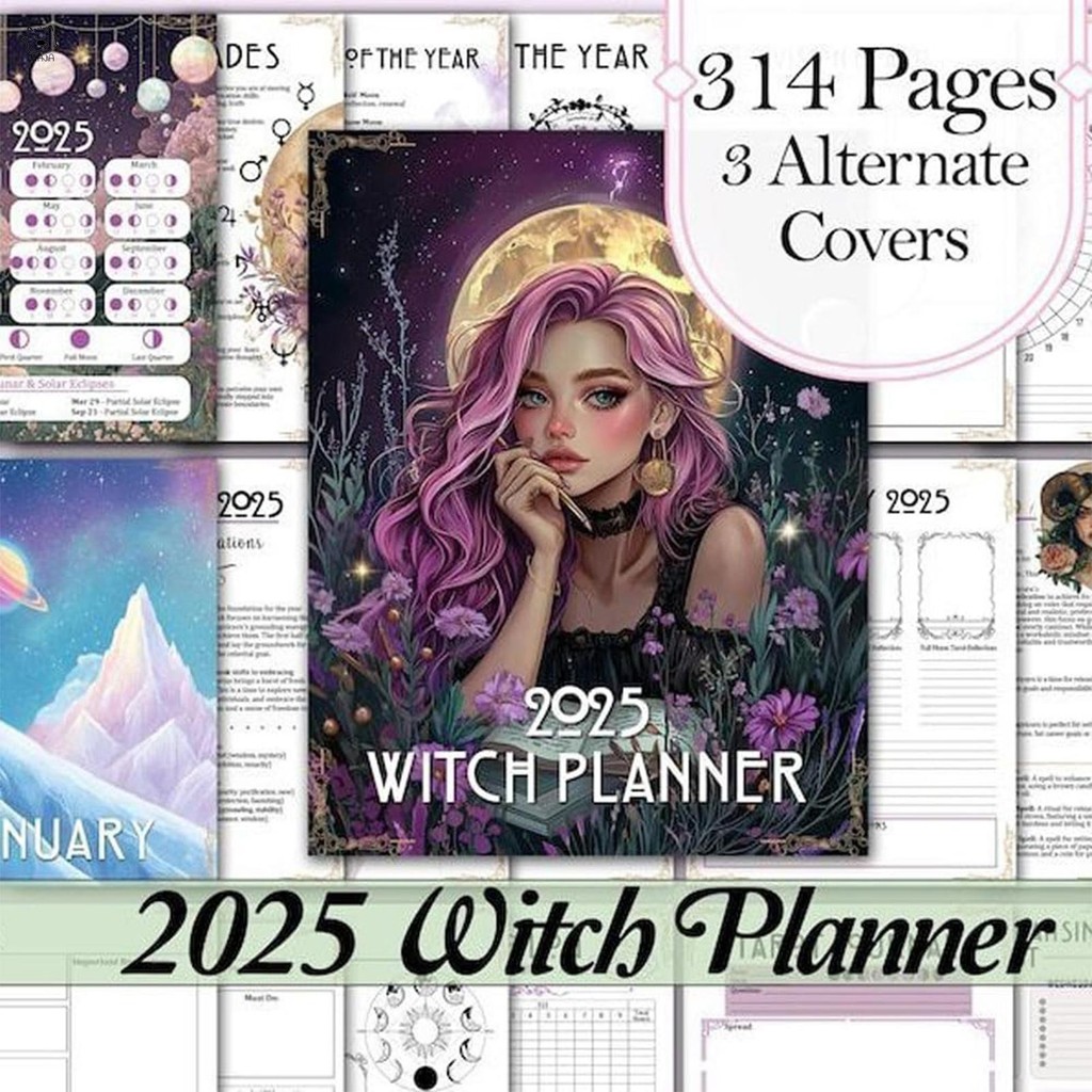 Witches Calendar 2025 Notebook Make Schedules ปฏิทินมีสไตล์