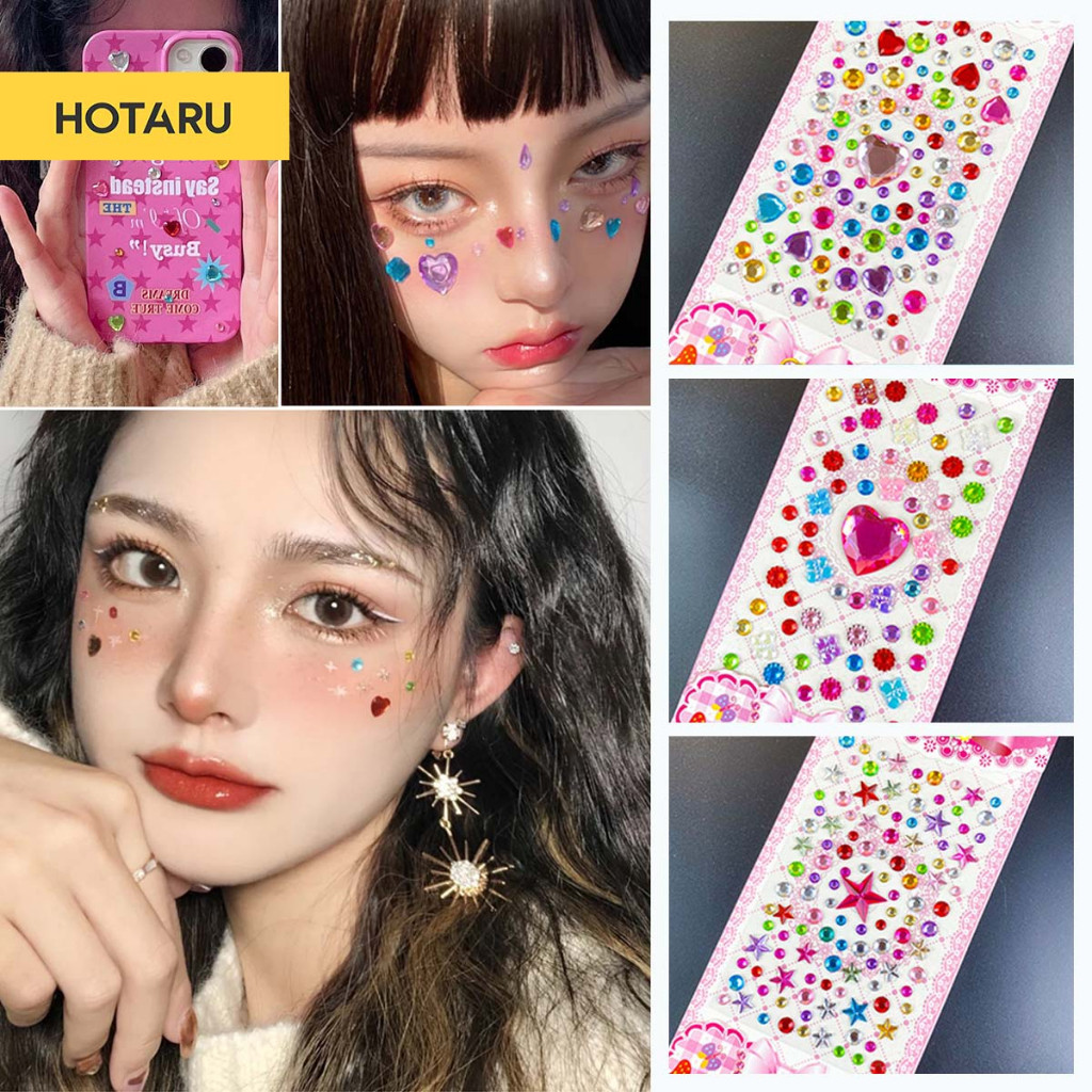 Shimanto สติ๊กเกอร์แต่งหน้า Face Makeup Sticker สติกเกอร์ คริสตัล 3D สำหรับตกแต่งโน็ตบุ๊ค   แท็บเล็ต เคสโทรศัพท์
