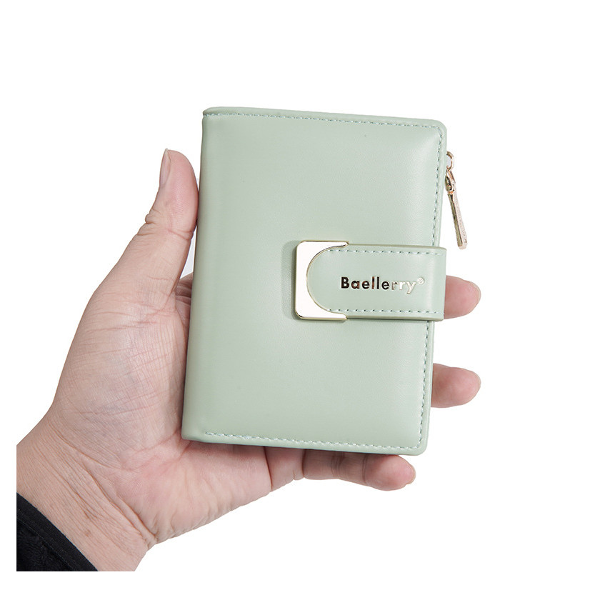 ซิปเฉพาะใหม่ของ แบลเลอร์รี่ 20% กระเป๋าใส่เหรียญแฟชั่น อิน การ์ดสีทึบหัวเข็มขัดสุภาพสตรีกระเป๋าสตางค์สั้น