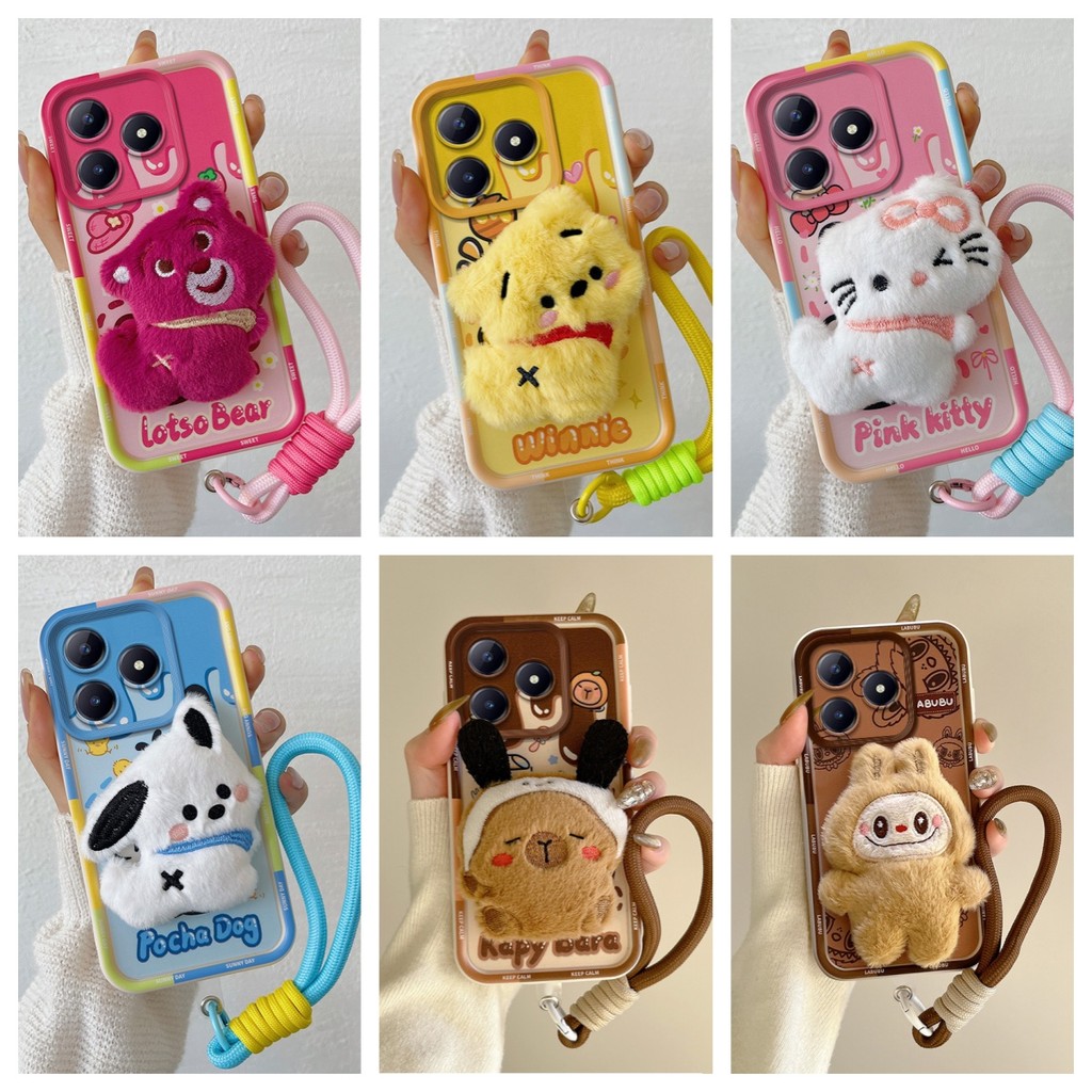 เคสrealme C63 เคสเข้ากันได้กับมือวางตุ๊กตาน่ารักเคสโทรศัพท์แบบนุ่มBB-MRPP