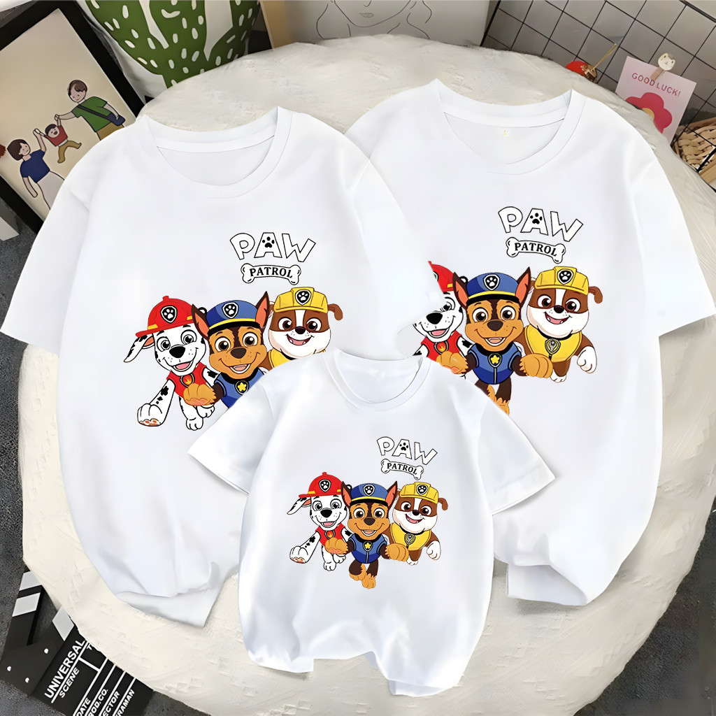 🔥พร้อมส่ง&COD🔥RINA STUDIO ลวดลายพิมพ์ของ Paw Patrol, เสื้อยืดครอบครัว, ครอบครัว ชุดครอบครัวแขนสั้นผ้าฝ้าย 100%#2