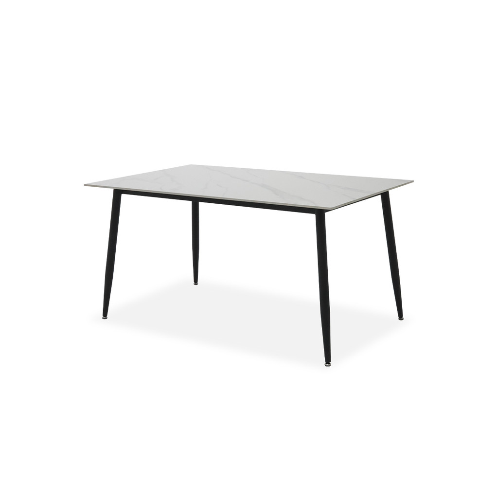 SB Design Square โต๊ะอาหารท็อปหิน(Sintered Stone) 4 ที่นั่ง รุ่น MARTER สีขาว (150x90x75 ซม.)  แบรนด์ STONE GALLERIA