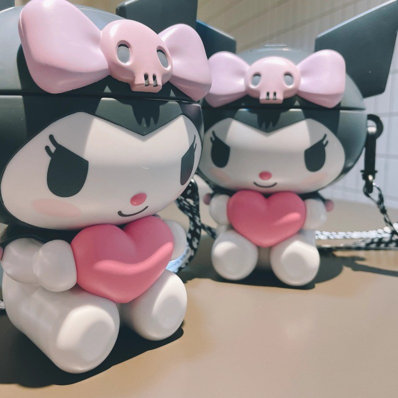 ขวดน้ําซานริโอ ถ้วยน้ําคุโรมิรูปร่างถ้วยถังข้าวโพดคั่วการ์ตูนน่ารักถ้วยพลาสติก