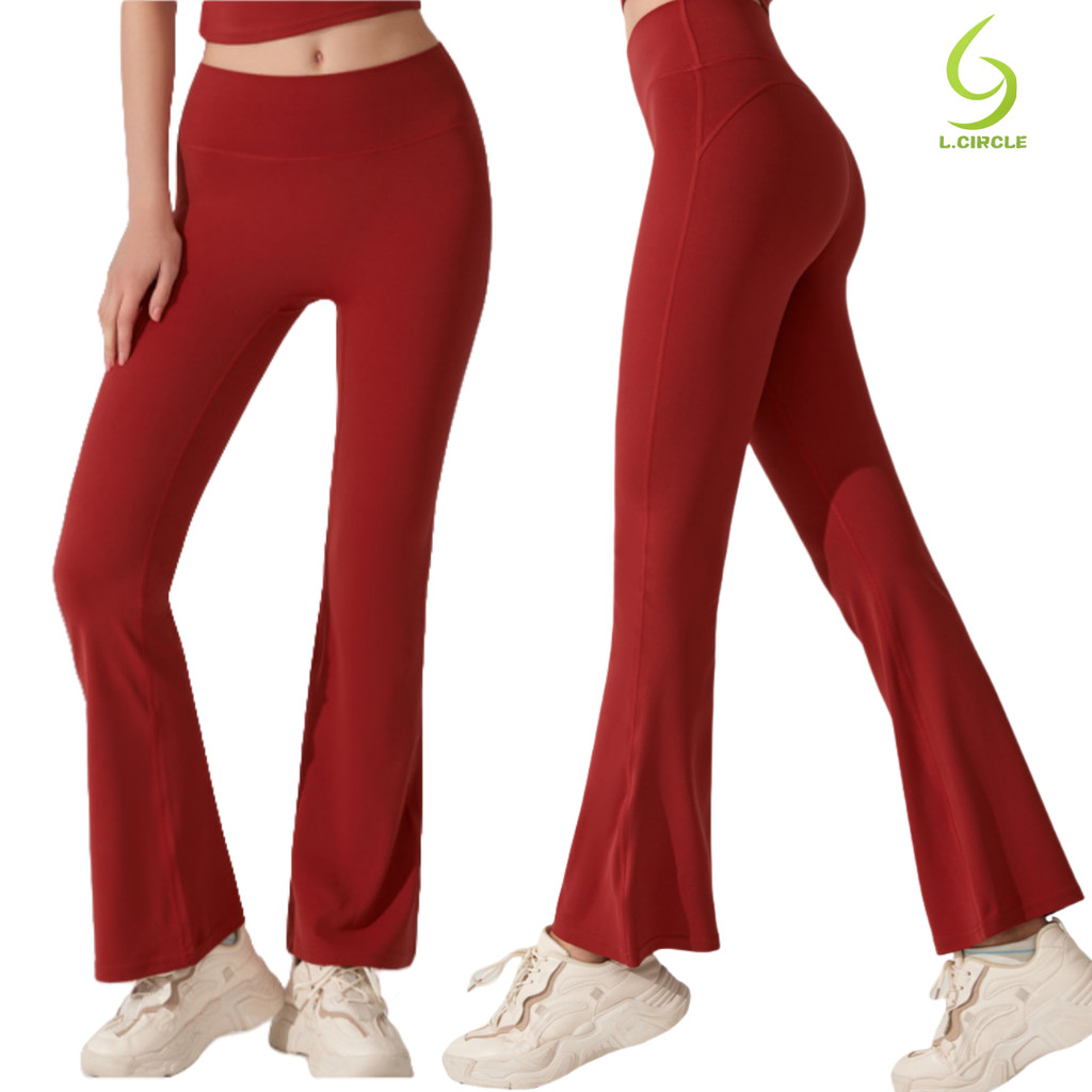 L.CIRCLESports โยคะ Flare กางเกงฟิตเนส Bell Bottoms เอวสูง Naked Feeling Slimming Hip Lift Dance