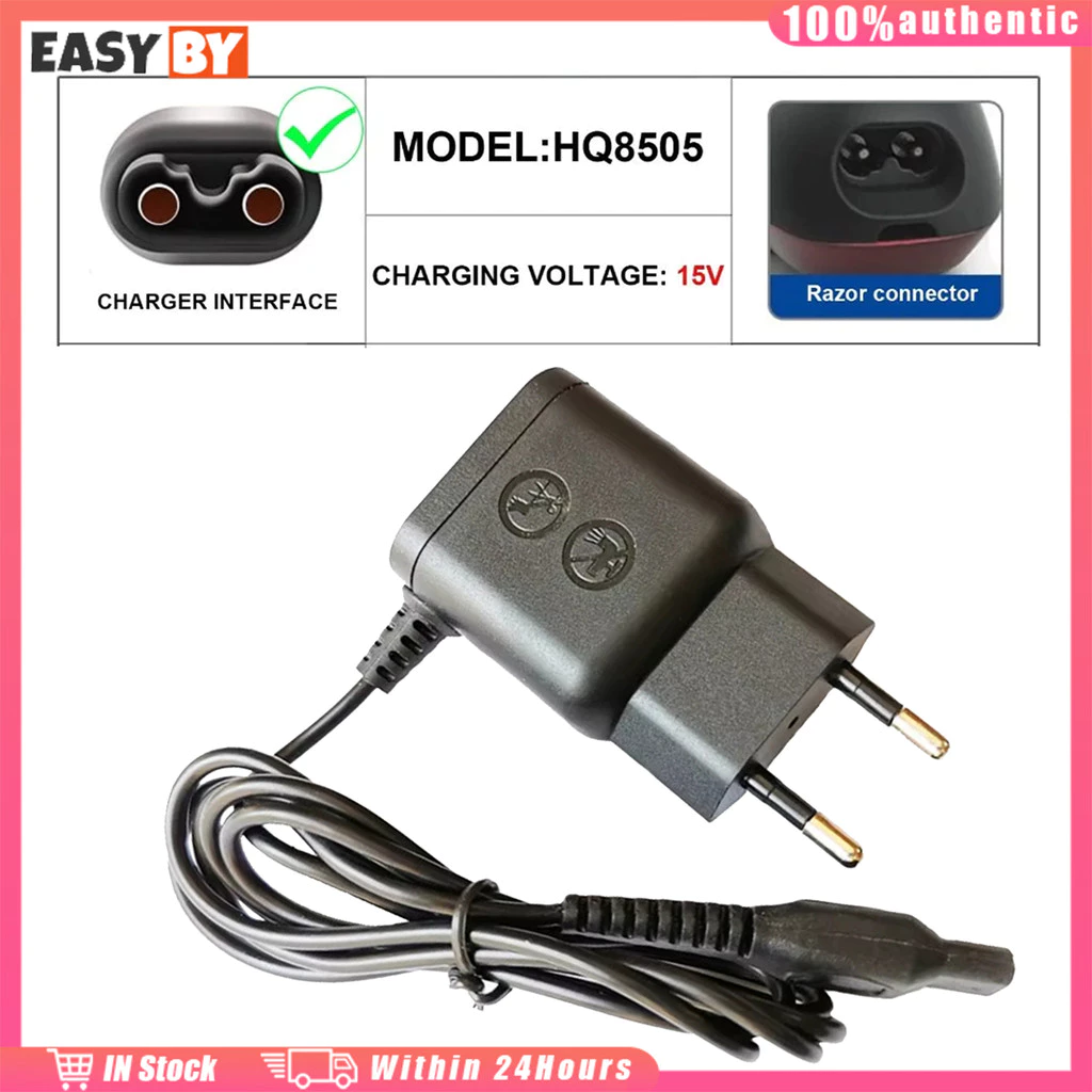 จัดส่งรวดเร็ว เครื่องชาร์จที่โกนหนวด 15V สำหรับ HQ8505 S5000 PT786S9311 อะแดปเตอร์ EU Plug