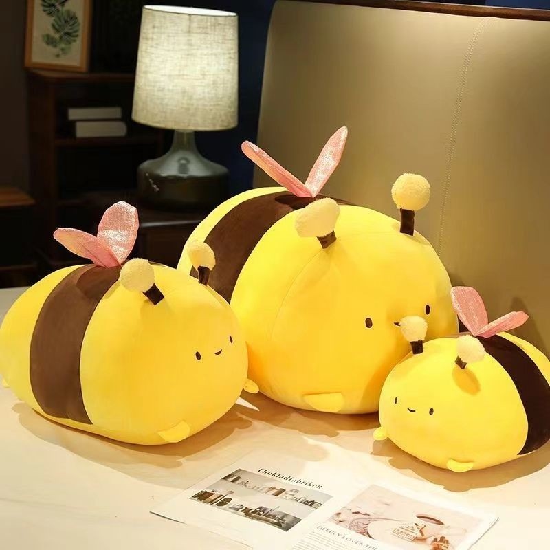 ของเล่นตุ๊กตาผึ้งน่ารักหมอนนุ่มสุดๆหมอนนอนขนาดใหญ่ตุ๊กตาเด็กนอนบนเตียงพร้อมของขวัญสำหรับเด็กผู้หญิง