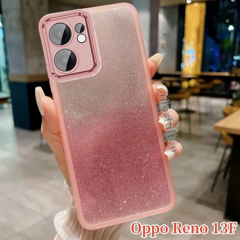 Oppo Reno13 F 2025 Gradient Glitter เคสโทรศัพท์สําหรับ Oppo Reno 13 Pro 13Pro 13F Reno13F 5G 4G โปร่งใส Bling Bling Soft TPU ซิลิโคนกันกระแทกปลอกกล้องปกป้องปกหลัง