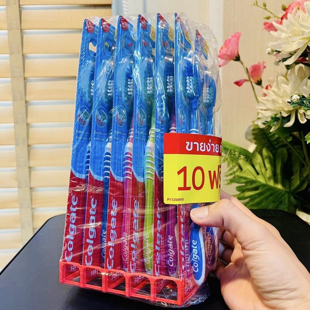 (แพค 12 ชิ้นสุดคุ้ม!!) คอลเกต แปรงสีฟัน รุ่นเอ็กตร้าคลีน ขนแปรงนุ่ม (Colgate Toothbrush Extra Clean) 10 ฟรี 2 ชิ้น ราคา ถูกที่สุด ดีลบีเคเค แกลเลอรีภาพที่ 3