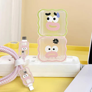 5 In 1 ซิลิโคนคุณภาพสูงน่ารัก Charger Protector Case และ Anti-breaking สายชาร์จ Protector Kit สําหรับ IPhone PD18/20W