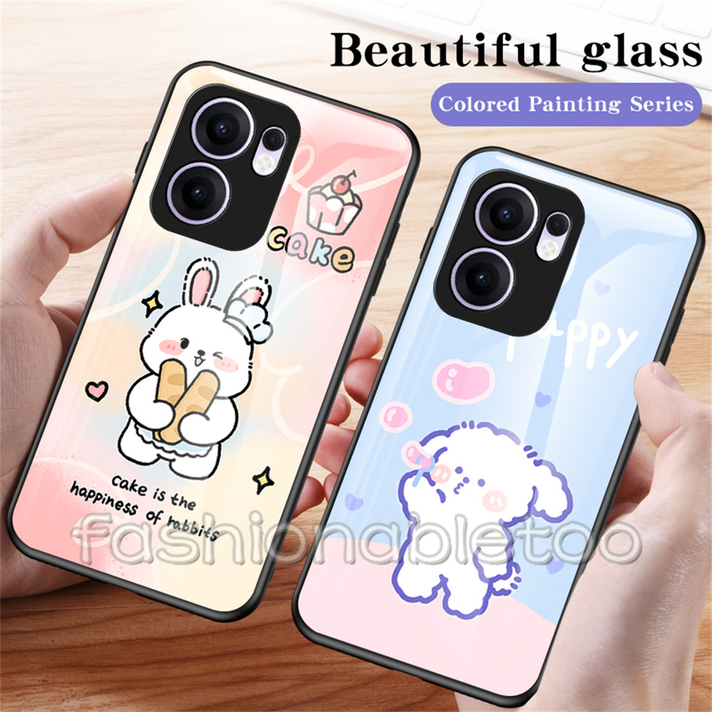 สําหรับoppo Reno 13 F pro 13F 13pro 1 3 Reno13 F Reno13F Reno13 pro Reno13proกระจกนิรภัยเคสโทรศัพท์แฟชั่นนุ่มTPUขอบกันกระแทกฮาร์ดปกหลัง