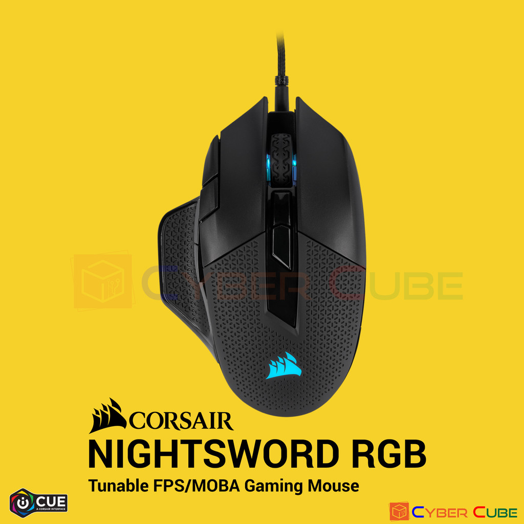 CORSAIR Nightsword RGB Tunable FPS / MOBA Gaming Mouse เม้าส์เกมส์ ( ของแท้ศูนย์ Ascenti )