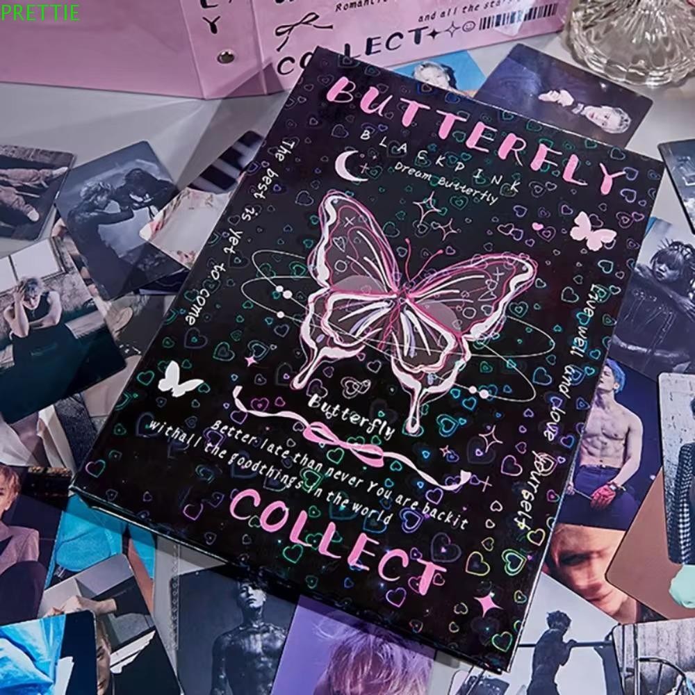 Prettie อัลบั้มโฟโต้การ์ดผีเสื้อ, ที่ใส่โฟโต้การ์ดเครื่องผูกหลวม 3 นิ้ว, ตัวป้องกันน่ารักสไตล์ย้อนยุคการ์ตูนแมวรวบรวมอัลบั้มสมุดเก็บการ์ด