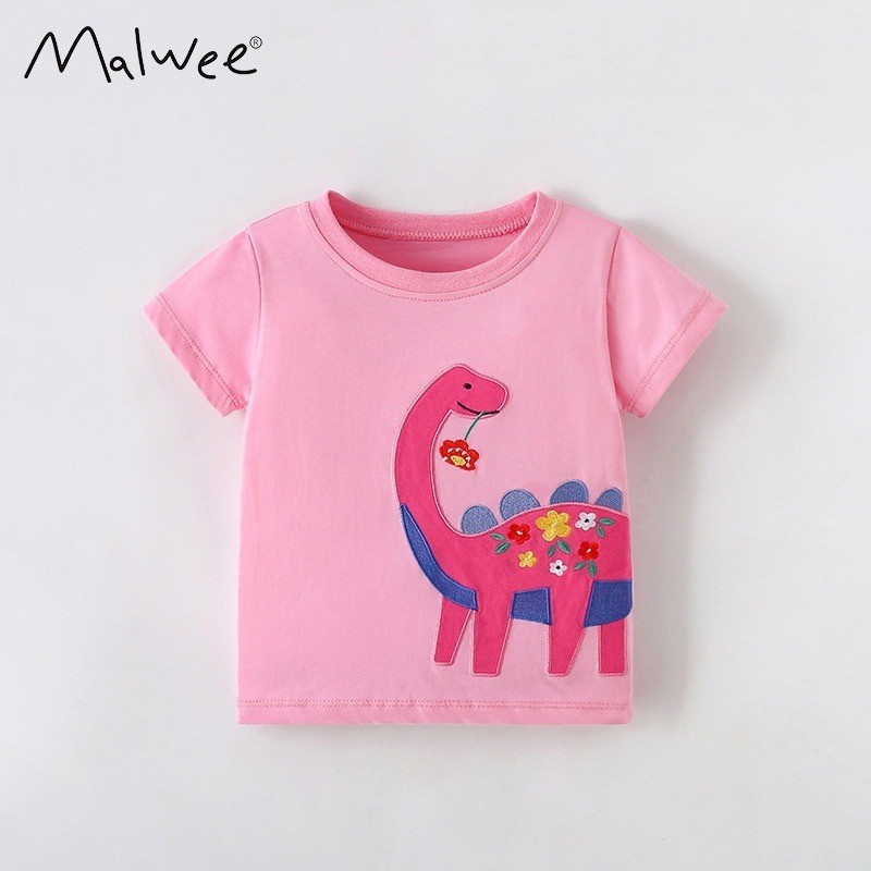 เสื้อยืด ผ้าฝ้าย แบบหนา พิมพ์ลายยูนิคอร์น สําหรับเด็กผู้หญิง qqz@LM - รูปที่ 4