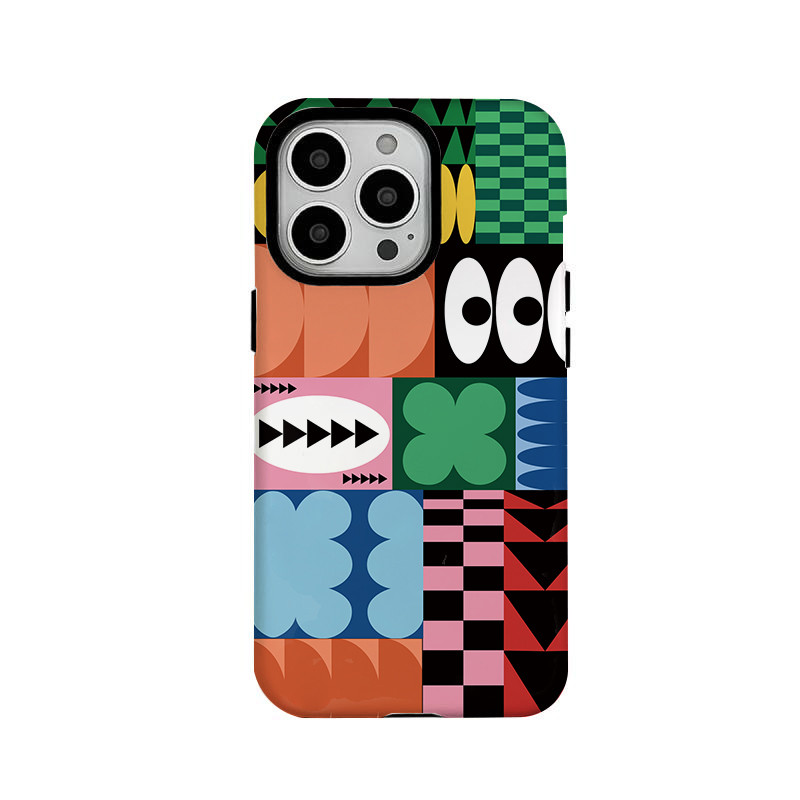 สีสําหรับIPhone16 15 14 13 12 11 Pro Max X XR Xs Max 8 7 6s Plus SE 2020 ฟิล์ม 2-in-1 Hard Shell Sho