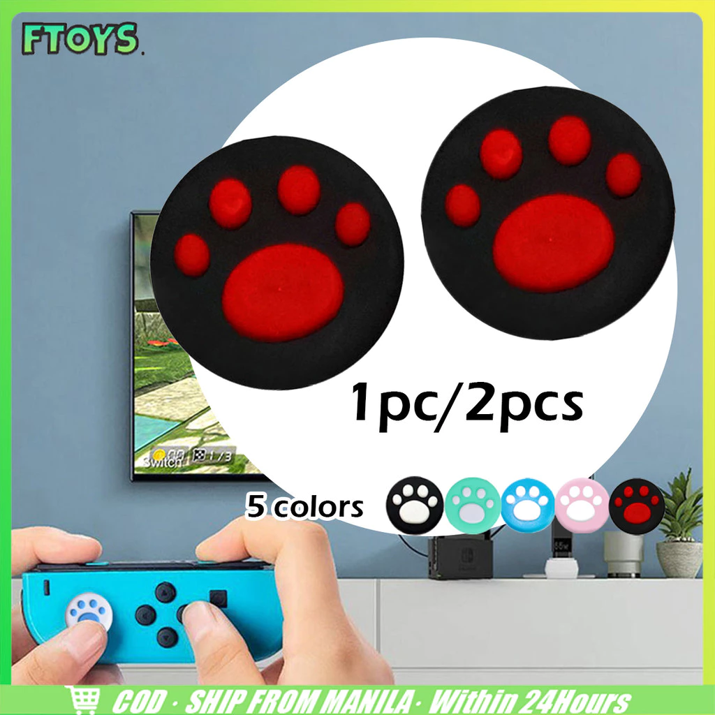 จัดส่งใน24ซม.2ชิ้น nintendo switch thumb grip จอยสติ๊กฝาครอบ 1.8ซม.thumbstickแบบซิลิโคน