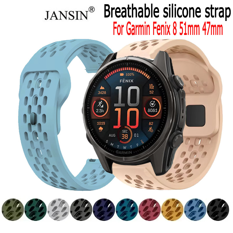 สายรัดซิลิโคนสําหรับ Garmin Fenix 8 51mm strap สร้อยข้อมือสมาร์ทวอทช์แบบสปอร์ตสําหรับ Garmin Fenix 8