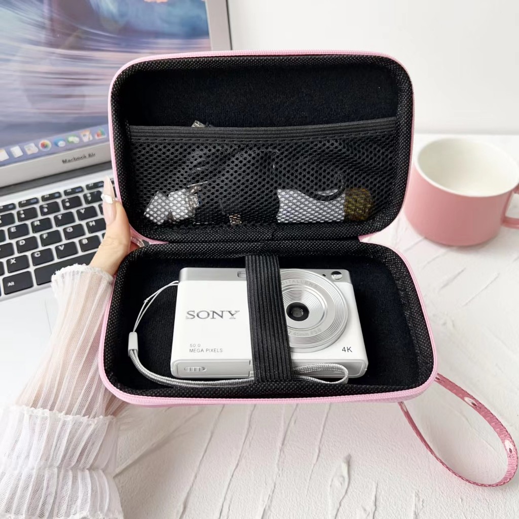 น่ารัก Cinnamoroll Ccd กระเป๋ากล้อง Hold-Proof Hard Shell การบีบอัด-Resistant การ์ดดิจิตอลขนาดเล็กกระเป๋าเก็บกล้องเหมาะสําหรับ Canon Sony กระเป๋าเครื่องสําอาง
