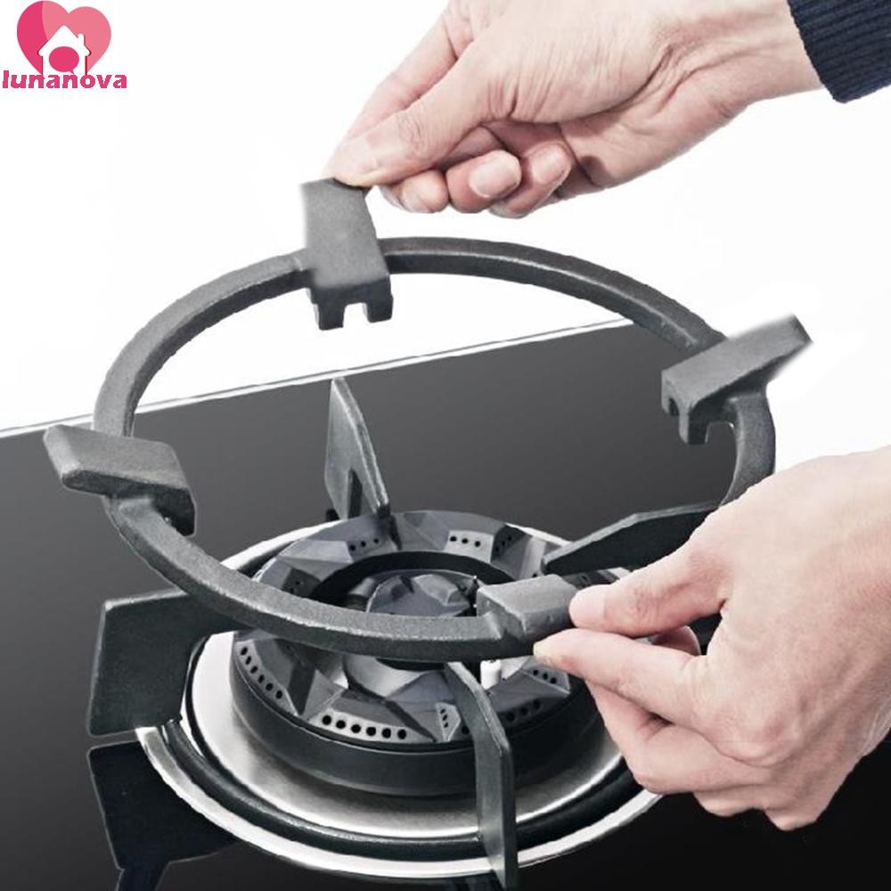 Lunanova Wok Ring Kitchen Home Support Carbon Steel Round Gas Cooker Pot Holder