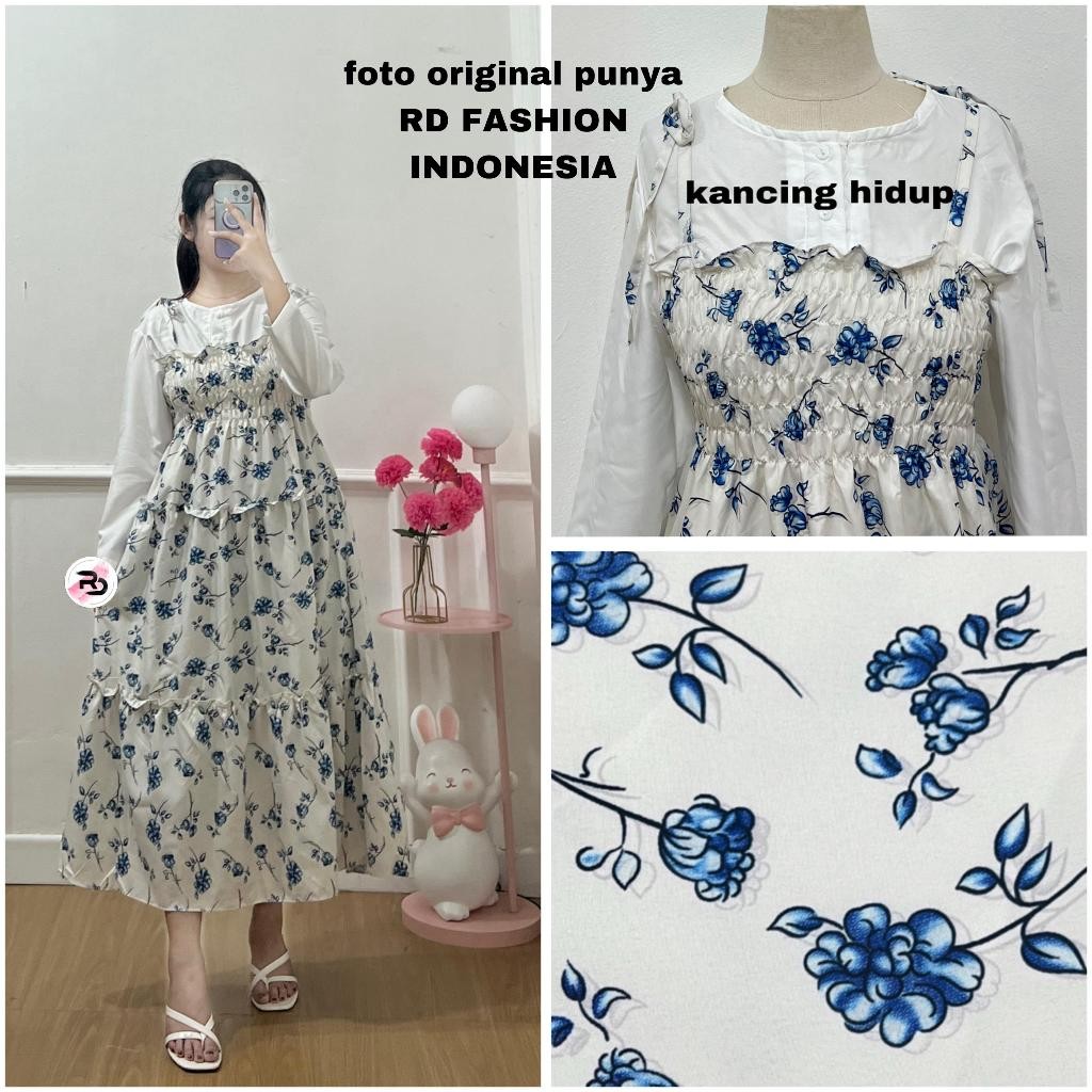 TYPESO LONG SLEEVED SMOCKED DRESS / BUSUI FRIENDLY FLOWER MOTIF DRESS