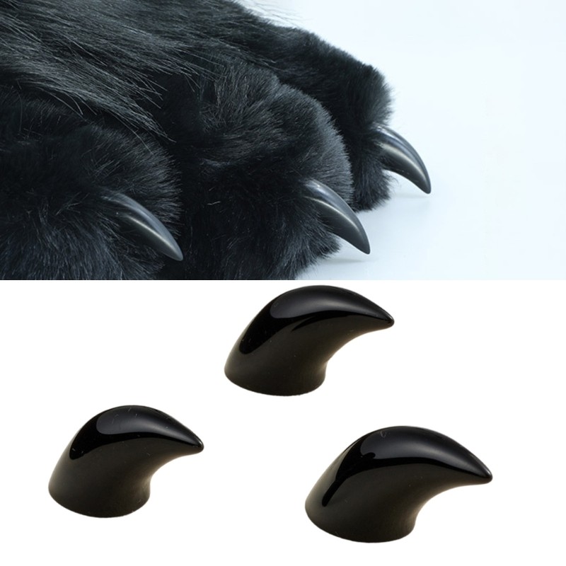 Lu 10 ชิ้น Fursuit Paws เล็บสัตว์ที่สมจริงเล็บ Furry Therians Claw Nails