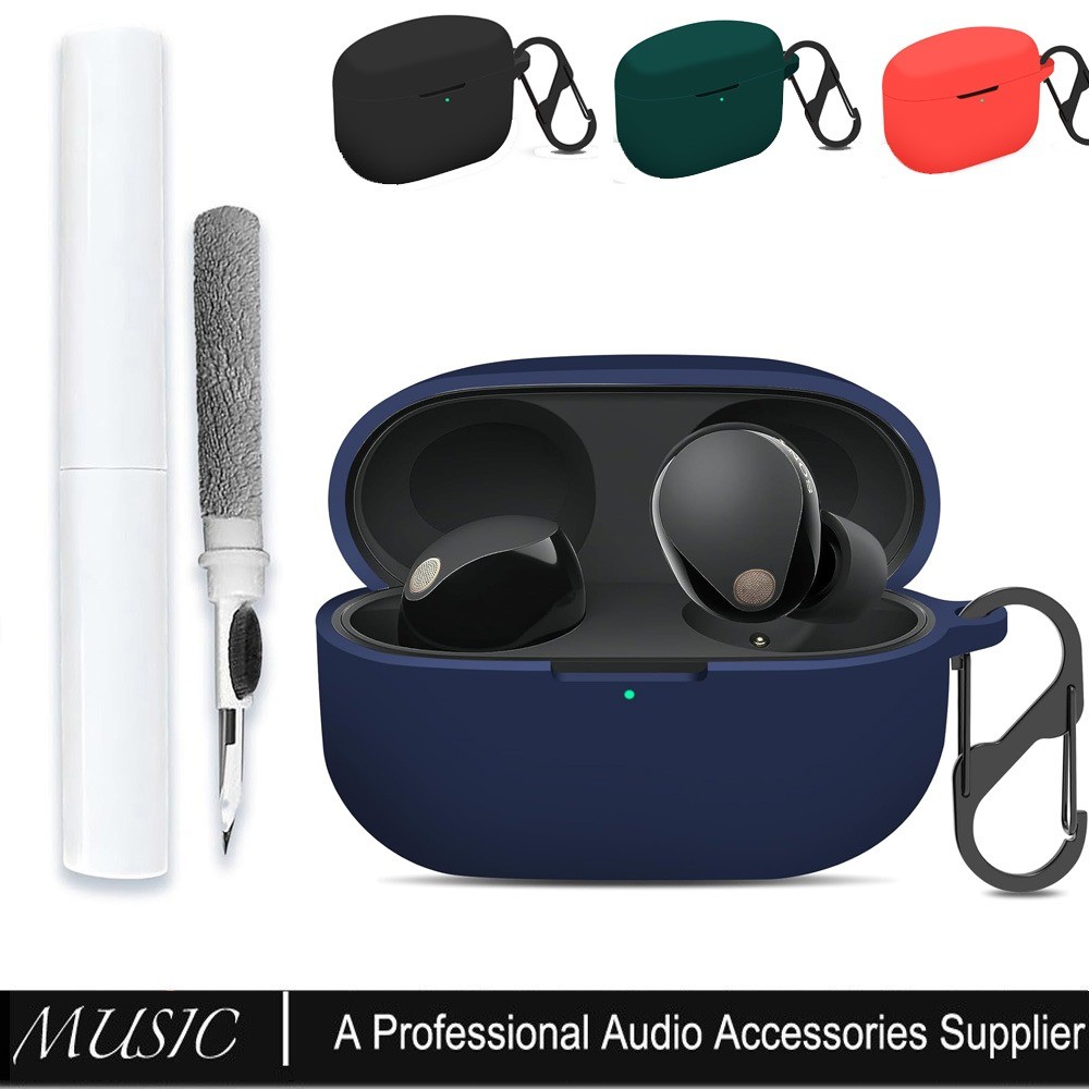 สําหรับฝาครอบเคส Sony WF-1000XM5, เคสซิลิโคนป้องกันผิวสําหรับหูฟังไร้สาย Sony XM5, LED ด้านหน้าที่มองเห็นได้