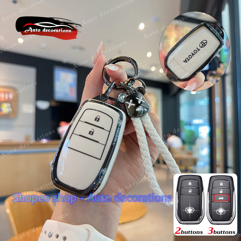 ฝาครอบกุญแจ Toyota Hilux bz4x/Innova Zenix 2/3 ปุ่มเคสกุญแจพวงกุญแจไม่มีกุญแจ