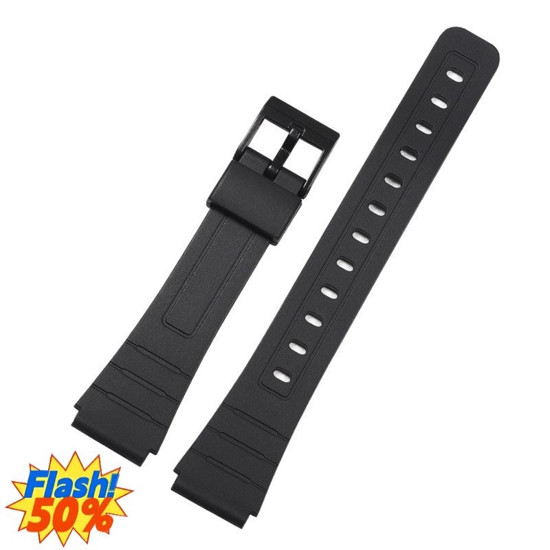 สายนาฬิกาสําหรับ Casio F-91W-1 F91WM F-84W F-94W A168w A158 AE-1200 1300 สีดําเรซิ่นพลาสติกนาฬิกาข้อมือ Watchstrap พร้อม Pins ราคา ถูกที่สุด ดีลบีเคเค แกลเลอรีภาพที่ 6