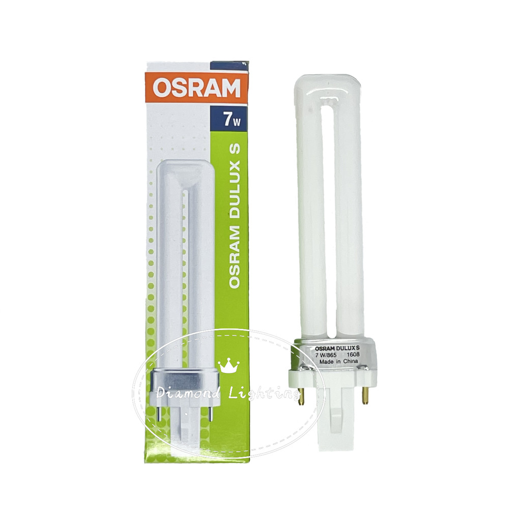 หลอดไฟ หลอดตะเกียบ แบบเสียบ PL-S ขนาด 7W 9W 11W มี สีขาว Daylight และ สีวอร์มไวท์ Warmwhite ยี่ห้อOSRAM