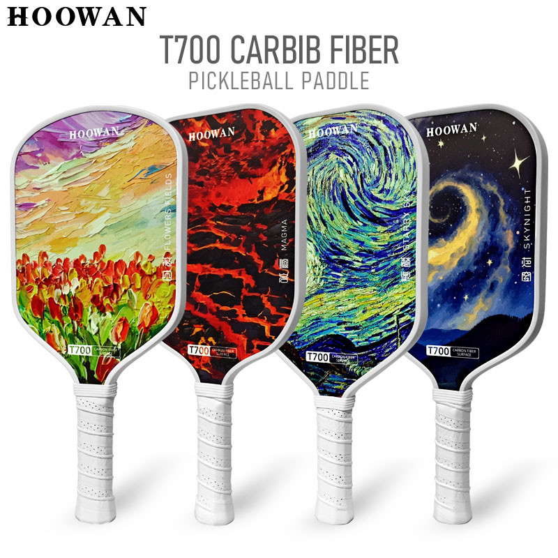 HOWAN Original T700 Pickleball Paddle Carbon Fiber Racket with Grit Surface and 16mm Polymer Honeycomb Core
