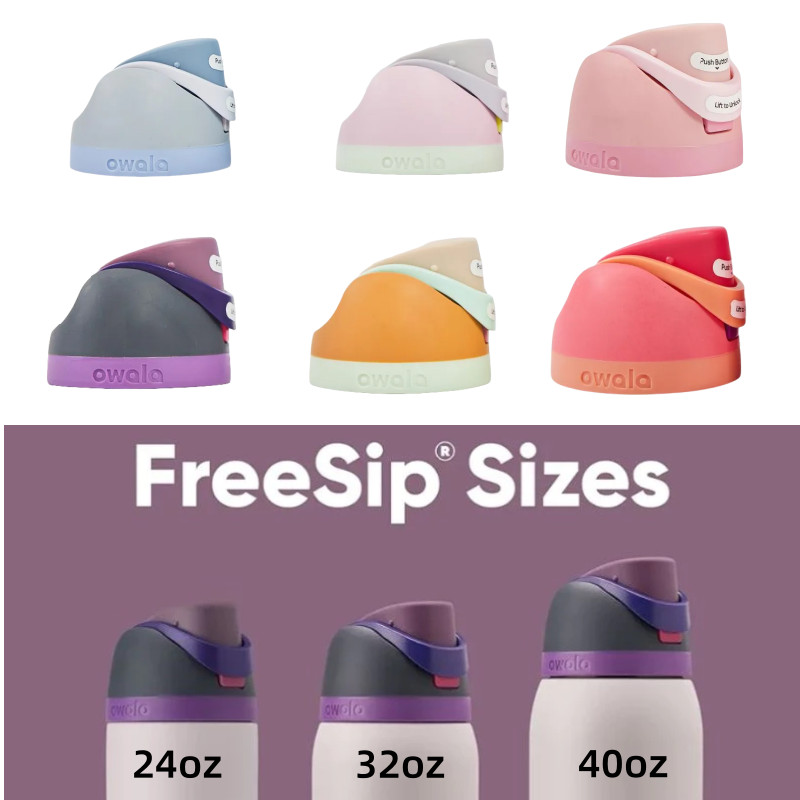 ฝาเปลี่ยน Owala FreeSip - Perfect Fit สําหรับขวดน้ํา 24oz/32oz | ป้องกันการรั่ว,ปราศจาก บีพีเอ, ฝาครอบพวยดื่มทําความสะอาดง่าย (หลากสี)