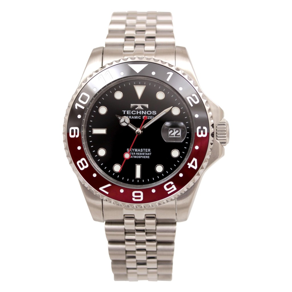 Technos Men's Watch 10 ATM Water Resistant Date T9C11SH Silver