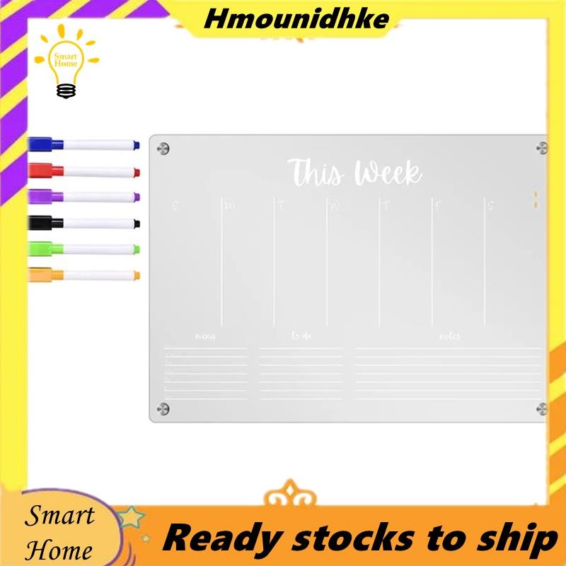 Planner Weekly Clear Magnetic Calendar Board Weekly Plan Notepad Magnetic ตู้เย็นสติกเกอร์, L-WEEK ต