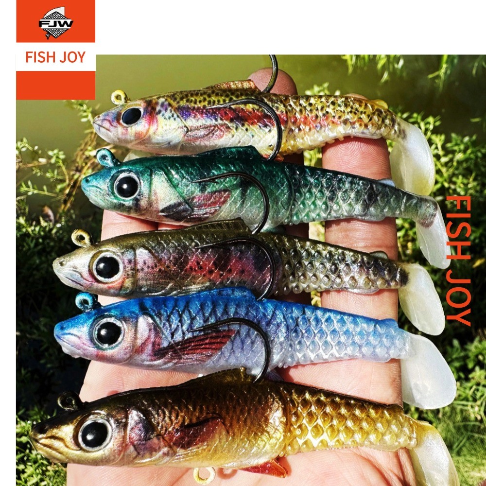 F291 ตกปลา ปลาปลอม เหยื่อเรืองแสง 3D ตาปลา สีสันสดใส ลายพราง ลายสาดสี ปลายแหลม สะพานเหยื่อ