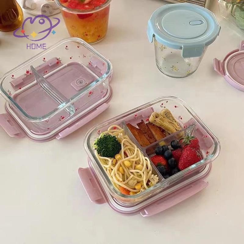[mayhome] Kawayi Glass Fresh-Keeping Box เตาอบไมโครเวฟทนความร้อน Bento ตู้เย็นพิเศษปิดผนึกชามภาชนะเก็บอาหาร {TH}