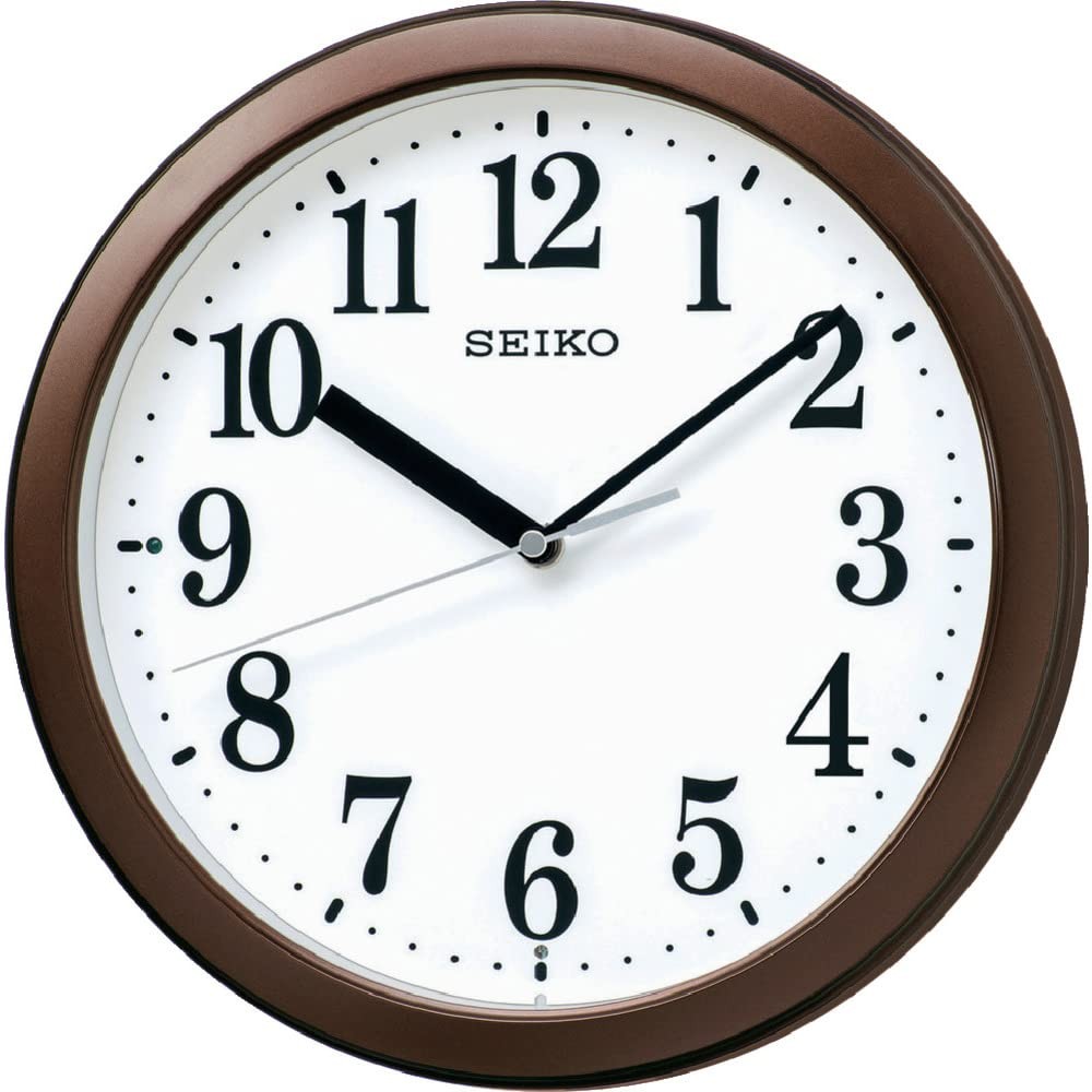 Seiko Clock Wall Clock Brown Metallic Diameter 28.0x4.6cm Radio Analog Compact Size KX256B