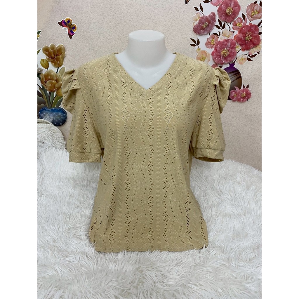 เสื้อลูกไม้สีดำ เสื้อลูกไม้ฉลุุ เสื้อลูกไม้ รอบอก36-48นิ้ว รุ่น913