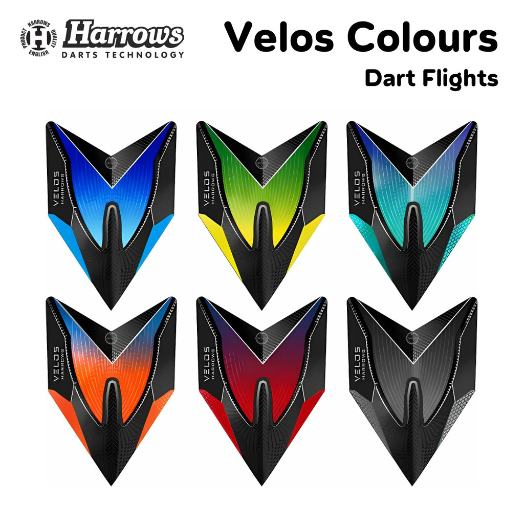 ปีกลูกดอกปาเป้า Harrows VELOS Colours Dart Flights หางลูกดอก 3pcs/pack