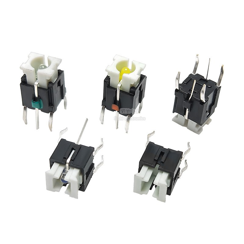 6 * 6 * 7/7.2 / 9 มม. พร้อมไฟ LED ปุ่มกดสวิตช์ไฟสีแดงไฟสีฟ้าสีเขียวแตะสวิตช์ไมโครสวิตช์