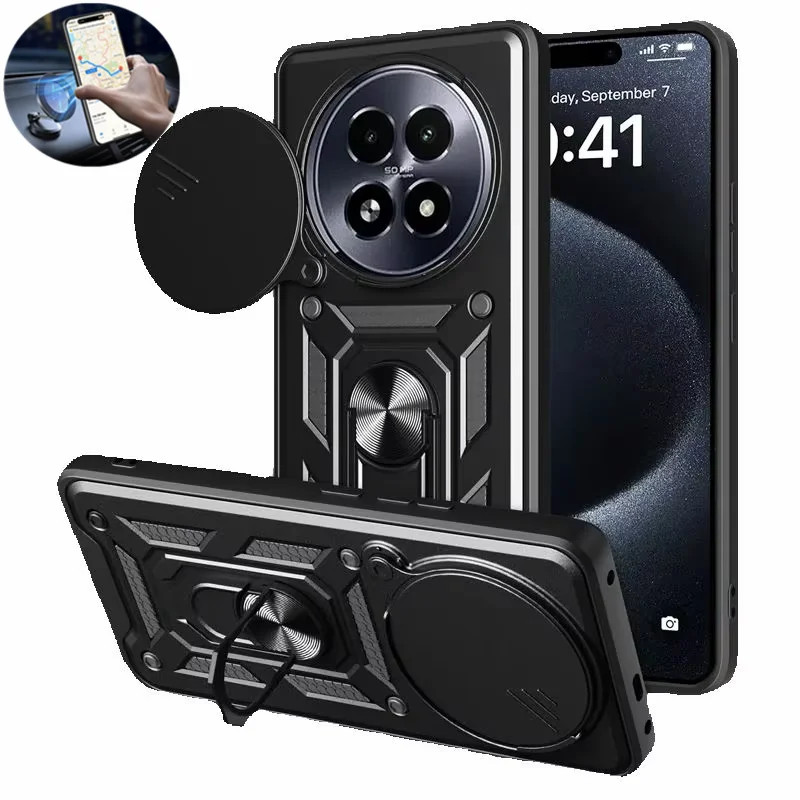 Realme 13 Plus 13 12 Pro Plus 12X 5G กรณีผู้ถือแหวนแม่เหล็กเกราะกันกระแทกฝาครอบโทรศัพท์สําหรับ OPPO Realme 13 + เลนส์ป้องกัน Funda – โปรปัง
