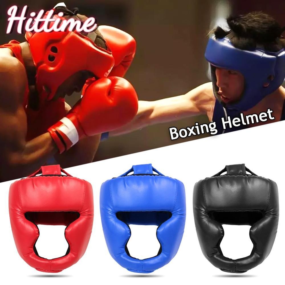 Hittime Full-หุ้ม Pu Boxing หมวกกันน็อกเด็กผู้ใหญ่มวยไทยการฝึกอบรม Sparring Boxing Headgear Gym อุปก