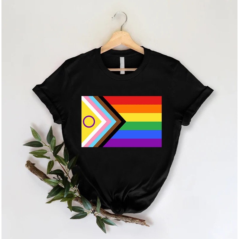 Progress Pride Flag T-shirt, Pride Flag Shirt, LGBT Love Shirt, Pride Rainbow Flag, Gift for Pride Month, Pride Pro